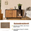 2 in 1 Beistelltisch & Katzenschrank mit Kratzbrett Katzentoilette 90 x 50 x 50 cm