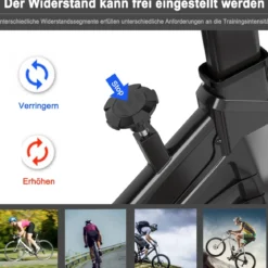 Indoor Fahrrad mit 6KG Schwungrad Heimtrainer Fitnessbike bis 120KG belastbar Rot