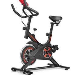 Indoor Fahrrad mit 6KG Schwungrad Heimtrainer Fahrrad LCD-Anzeige Schwarz und Rot