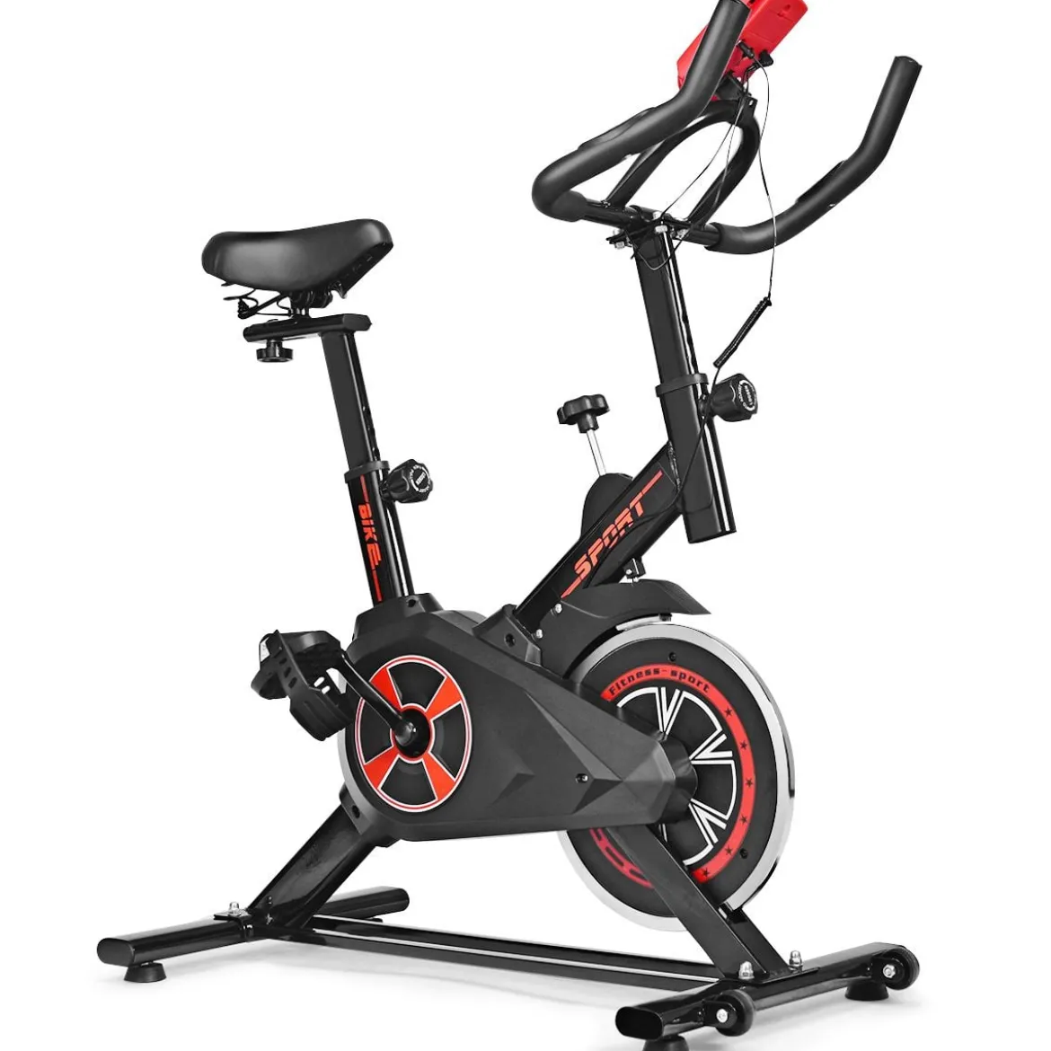 Indoor Fahrrad mit 6KG Schwungrad Heimtrainer Fahrrad LCD-Anzeige Schwarz und Rot