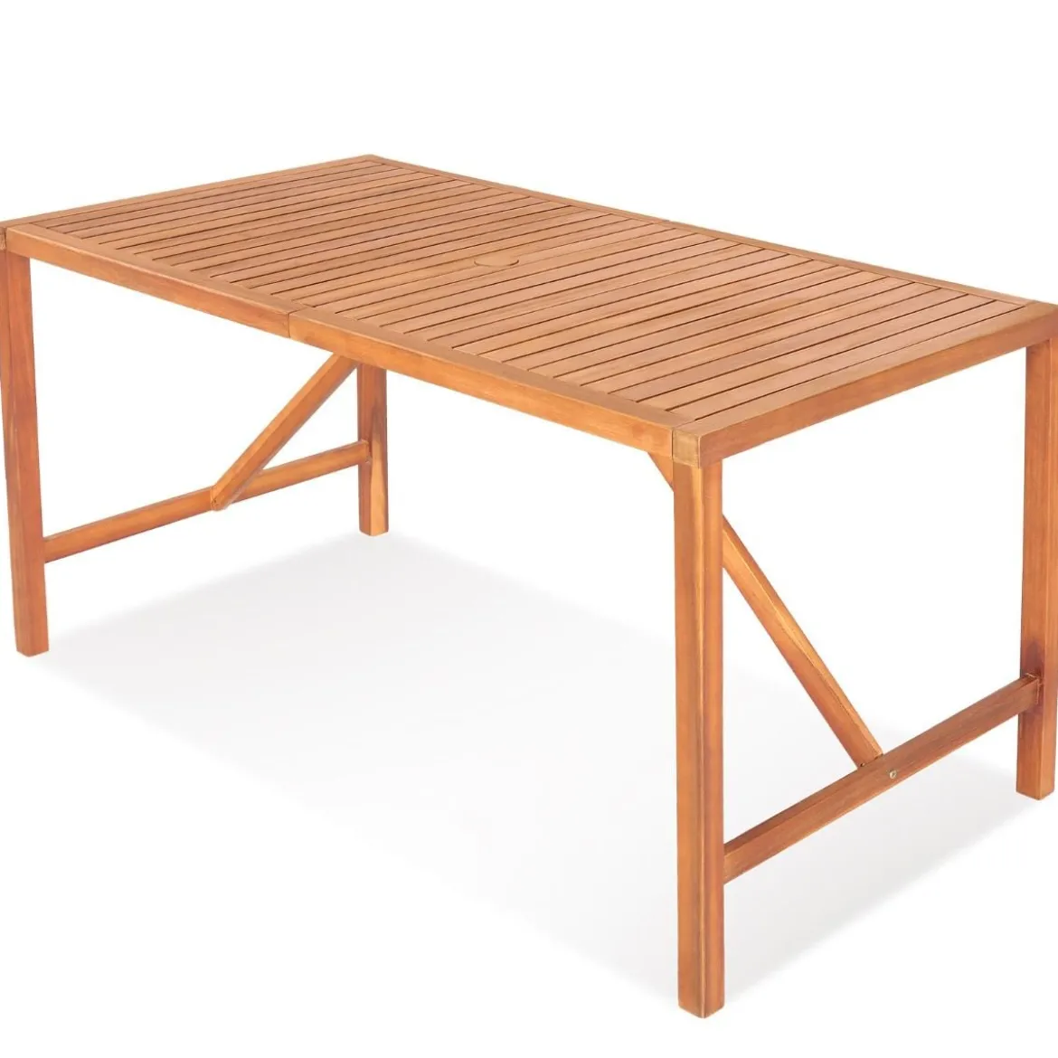 Indoor & Outdoor Esstisch aus Akazienholz für 4-6 Personen rechteckiger Gartentisch 140x75x75cm