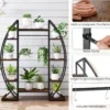 Indoor Pflanzenständer mit Wachstumslichtern 63" hoch 10-stufiges Eck-Metallpflanzenregal Braun