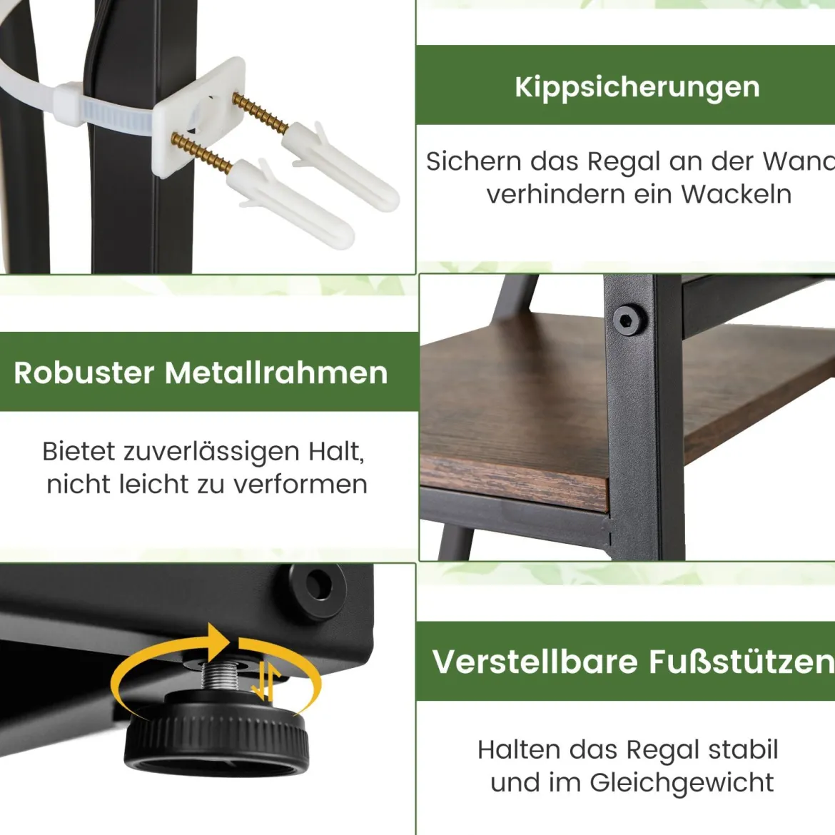 Indoor Pflanzenständer mit Wachstumslichtern 63" hoch 10-stufiges Eck-Metallpflanzenregal Braun