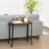 industrieller Sofa-Beistelltisch mit rustikaler Holzmaserung 64 x 32 x 61,5 cm rustikales braun