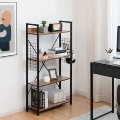 Industrielles 4-stufiges Bücherregal multifunktionales Lagerregal mit Anti-Kipp-Vorrichtung