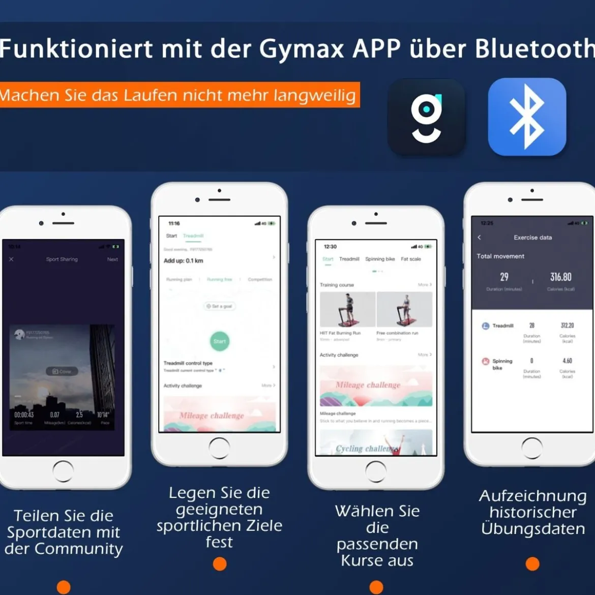 2-in-1 Faltbares Laufband mit APP & Fernbedienung Handyhalter Kompaktes Heim Laufband Rot