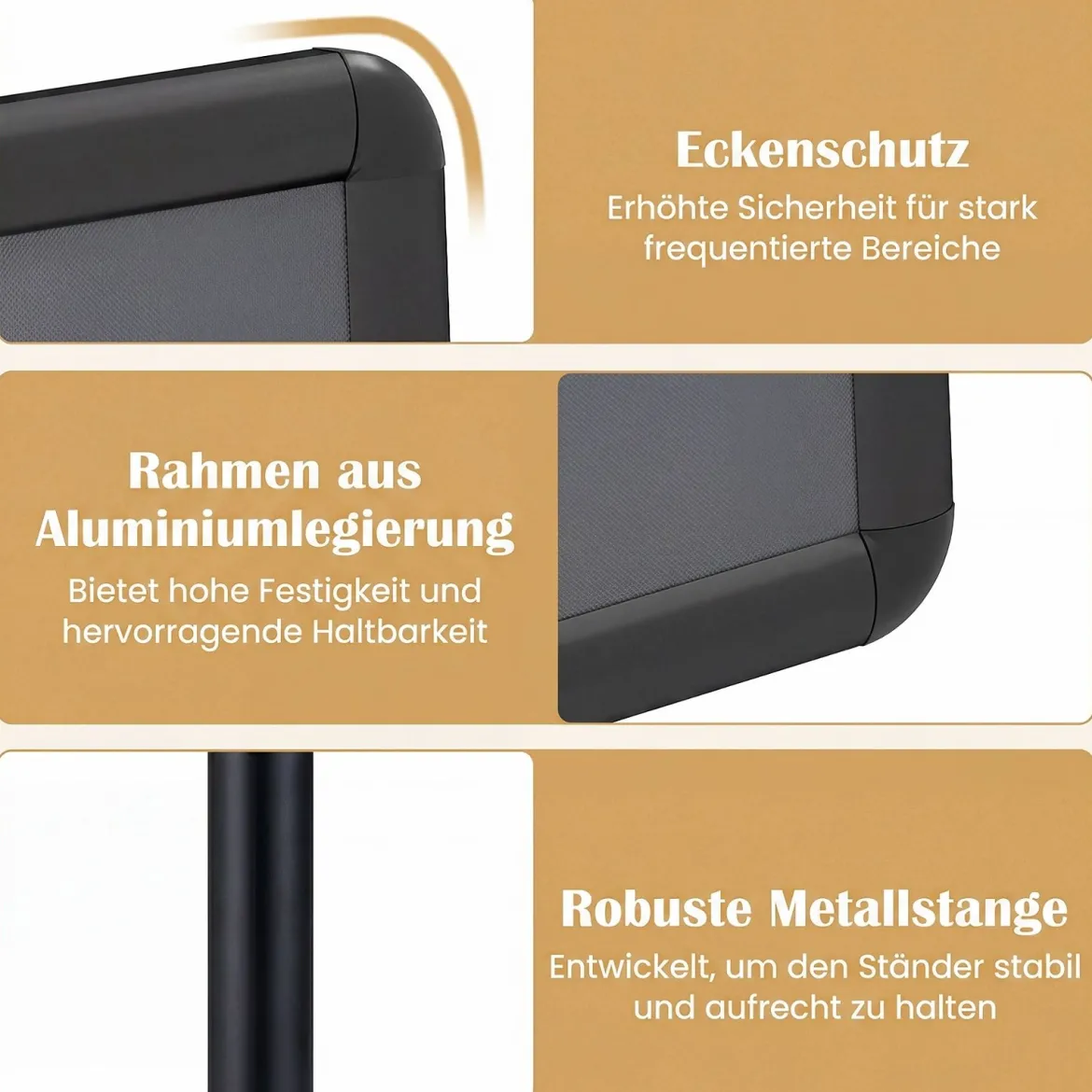 Infoständer A4 81–131 cm Höhenverstellbarer Menükartenhalter Drehbar Plakatständer mit Sockel
