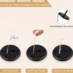 Infoständer A4 81–131 cm Höhenverstellbarer Menükartenhalter Drehbar Plakatständer mit Sockel