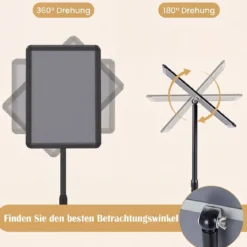Infoständer A3 87–137 cm Höhenverstellbarer Menükartenhalter Drehbar Plakatständer mit Sockel