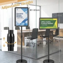 Infoständer A3 87–137 cm Höhenverstellbarer Menükartenhalter Drehbar Plakatständer mit Sockel