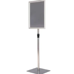 Infoständer A3 2er Set Informationsständer höhenverstellbar Plakatständer Kundenstopper Silber