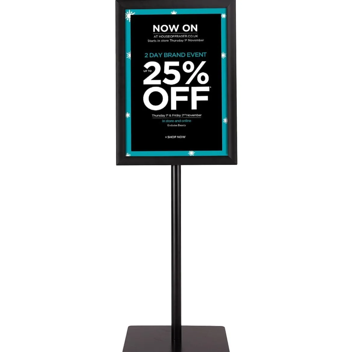 Infoständer A3 Höhenverstellbarer Abnehmbarer Plakatständer Plakat Silber/ Schwarz 42 x 29,5 cm