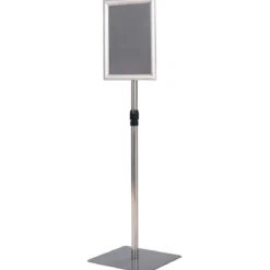 Infoständer DIN A4 Höhenverstellbarer Abnehmbarer Plakatständer Plakat Silber/Schwarz 33 x 24 cm