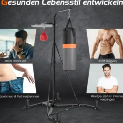 2 in 1 Freistehender Boxsackständer mit Boxsack & Höhenverstellbarem Speedball Boxsackhalterung