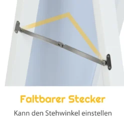 2 in 1 Ganzkörperspiegel Standspiegel und Wandspiegel 160 x 37 cm Weiß