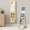 2 in 1 Ganzkörperspiegel Standspiegel und Wandspiegel mit Holzrahmen 37 x 155 cm Natur