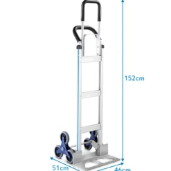 2-in-1-Handkarren aus Aluminium umwandelbarer Transportwagen zum Treppensteigen 152 x 51 x 46 cm