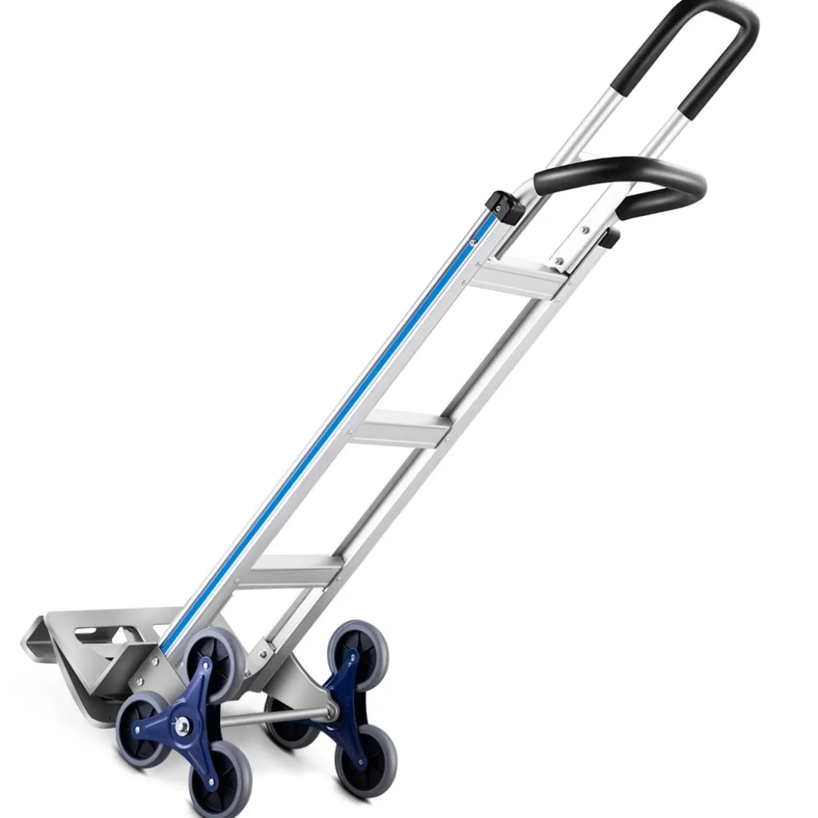 2-in-1-Handkarren aus Aluminium umwandelbarer Transportwagen zum Treppensteigen 152 x 51 x 46 cm