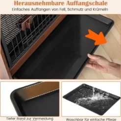 2 in 1 Hundekäfig Nachttish mit Abschließbarer Tür & Abnehmbarem Tablett Tierkäfig Hundebox