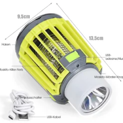 3-in-1 Insektenvernichter Solar-Campingleuchte Mückenkiller Taschelampe Mückenlampe Notlicht