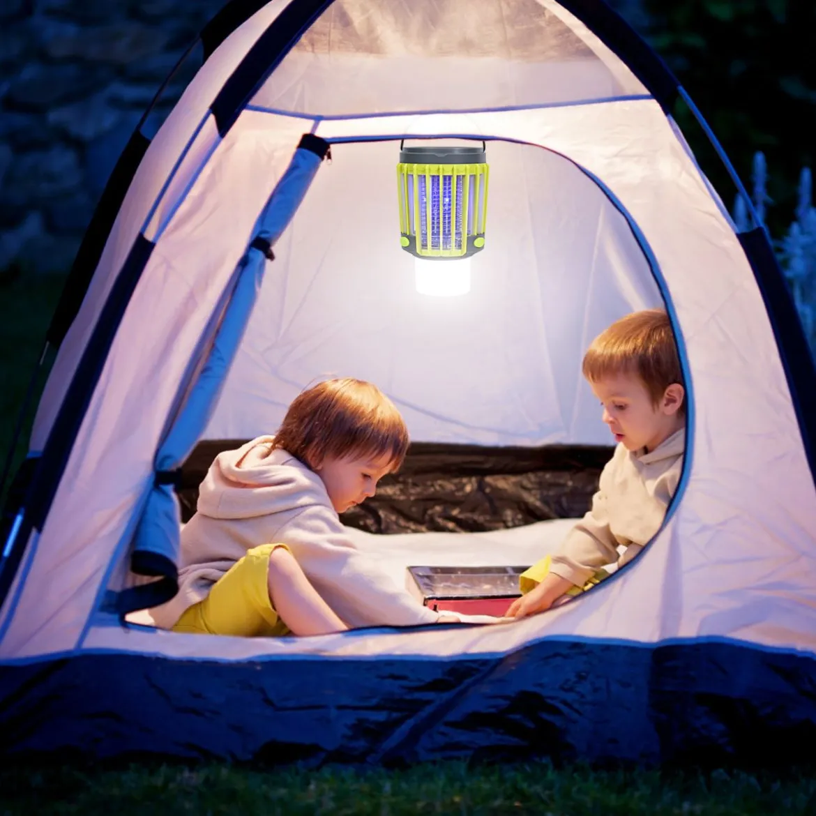 3-in-1 Insektenvernichter Solar-Campingleuchte Mückenkiller Taschelampe Mückenlampe Notlicht