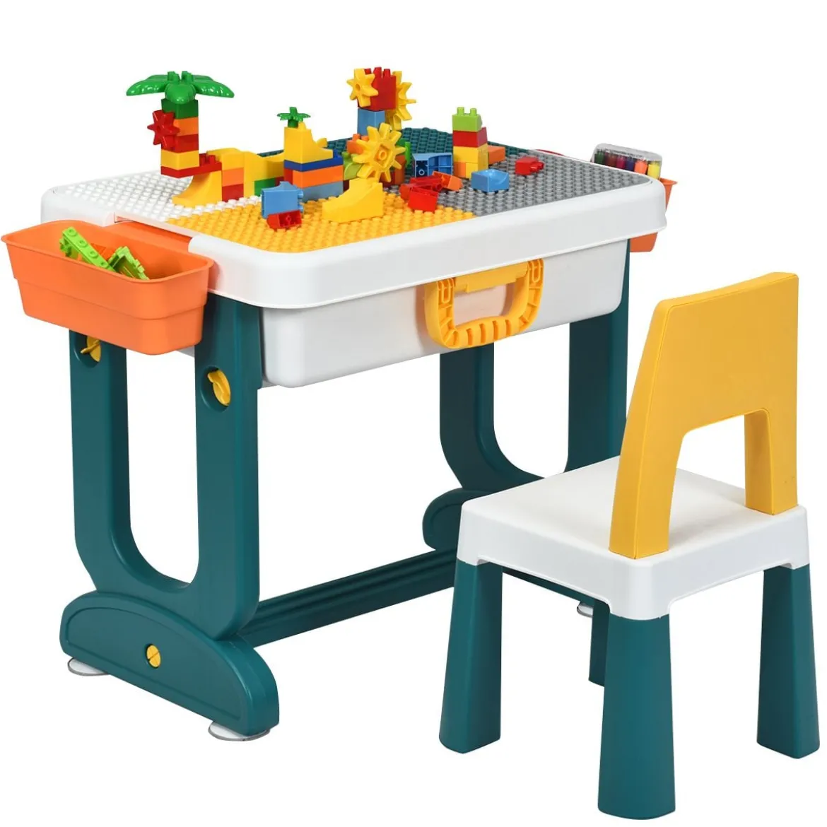 5 in 1 Kinder Aktivitätstisch Spieltisch Kinderschreibtisch mit Stauraum Sandtisch Aktivitäts-Spieltisch
