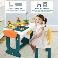 5 in 1 Kinder Aktivitätstisch Spieltisch Kinderschreibtisch mit Stauraum Sandtisch Aktivitäts-Spieltisch