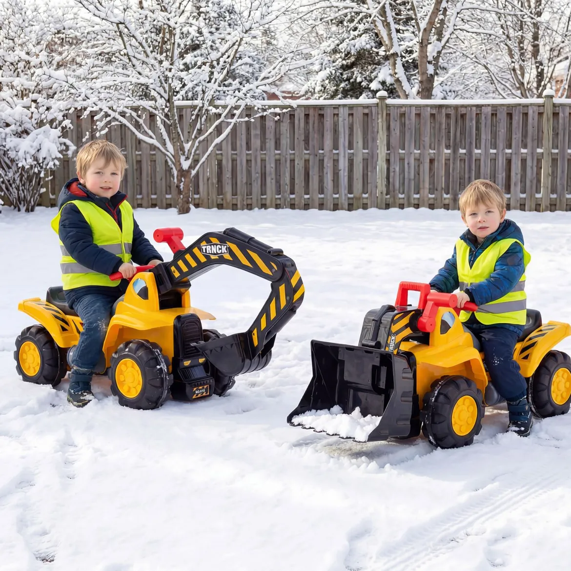 3 in 1 Kinder Bagger & Planierraupe Kinder Aufsitzauto Rutschauto mit Abnehmbarer Schaufel