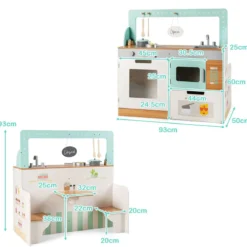 2 in 1 Kinderküche doppelseitiges Rollenspiel Set Spielküche Kinderspielküche Grün