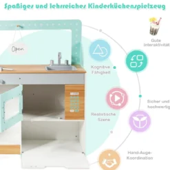 2 in 1 Kinderküche doppelseitiges Rollenspiel Set Spielküche Kinderspielküche Grün
