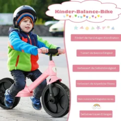 4 in 1 Kinder Laufrad & Balance Bike mit verstellbarem Lenker und Stützrädern für 2-6-jährige Kinder Rosa