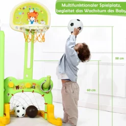 6 IN 1 Kinderrutsche Spielplatz Kletterturm Basketballkorb Kinderspielzeug