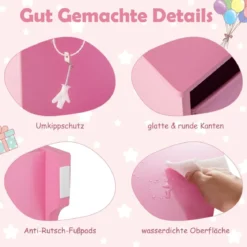 2 in 1 Kinder Schminktisch mit Abnehmbarem Spiegel & Aufbewahrungsboxen Schminkkommode