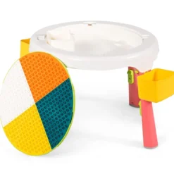 5 in 1 Kindersitzgruppe Kinder Spieltisch klappbar Spieltischset höhenverstellbar Sitzgruppe für Kinder mit Staufach Tisch & 2 Stühle Rosa