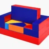 4 in 1 Kinder Sofa & Sitzgruppe & Bett & Puzzle Matraze 6 tlg. Schaumstoffbausteine Soft Foam Bunt