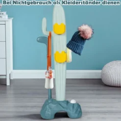 3 in 1 Kinder Spielplatz Kinder Golfset & Ringwurfspiel & Bohnensäckchen 38 x 22 x 103 cm Bunt