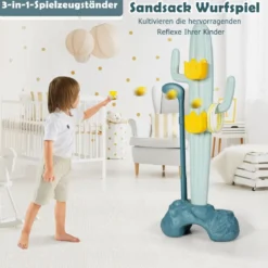 3 in 1 Kinder Spielplatz Kinder Golfset & Ringwurfspiel & Bohnensäckchen 38 x 22 x 103 cm Bunt