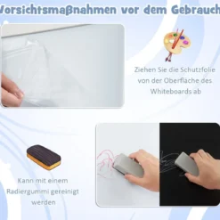3 in 1 Kinder Staffelei Doppelseitig Whiteboard & Kreidetafel & Zeichenpapier Standtafel Weiß