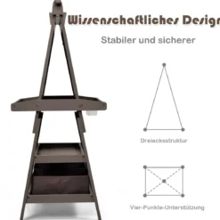 3 in 1 Kinder Staffelei Kindertafel doppelseitig Whiteboard Standtafel inkl. Magneten für Kleinkinder Kaffee