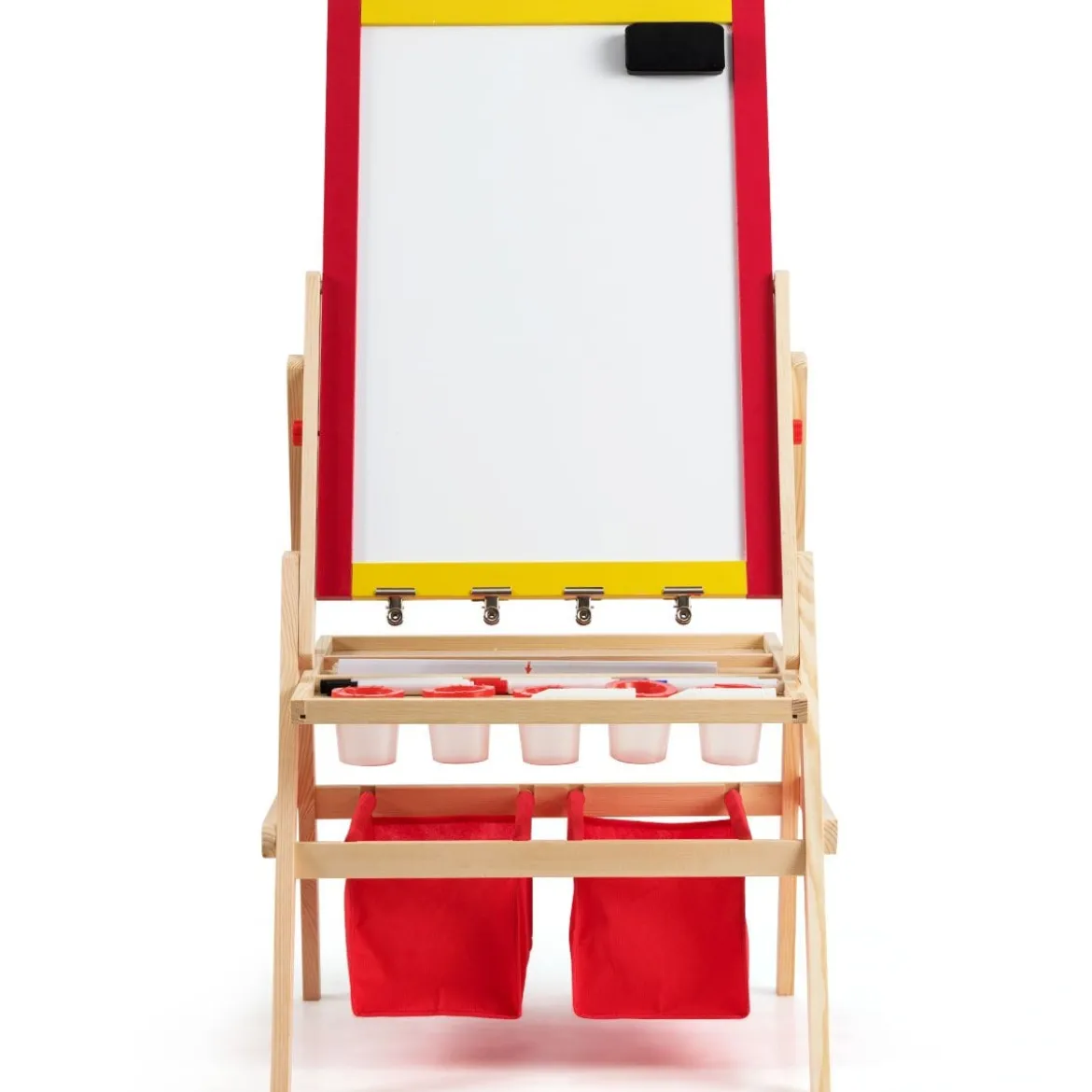 3 in 1 Kinder Staffelei Kindertafel doppelseitig Whiteboard & Kreidetafel 52,5x51,5x106,5 cm