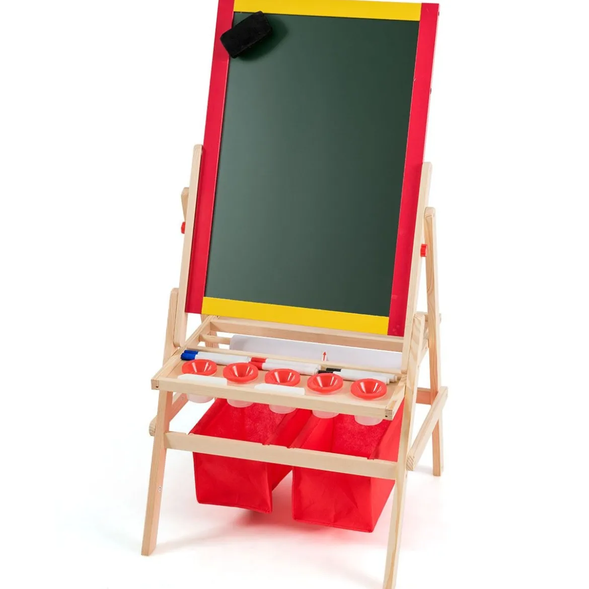 3 in 1 Kinder Staffelei Kindertafel doppelseitig Whiteboard & Kreidetafel 52,5x51,5x106,5 cm