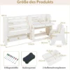 4 in 1 Kinder Tisch Stuhl Set Kindertisch mit Bücherregalen & Whiteboard & 2 Aufbewahrungsboxen Maltisch