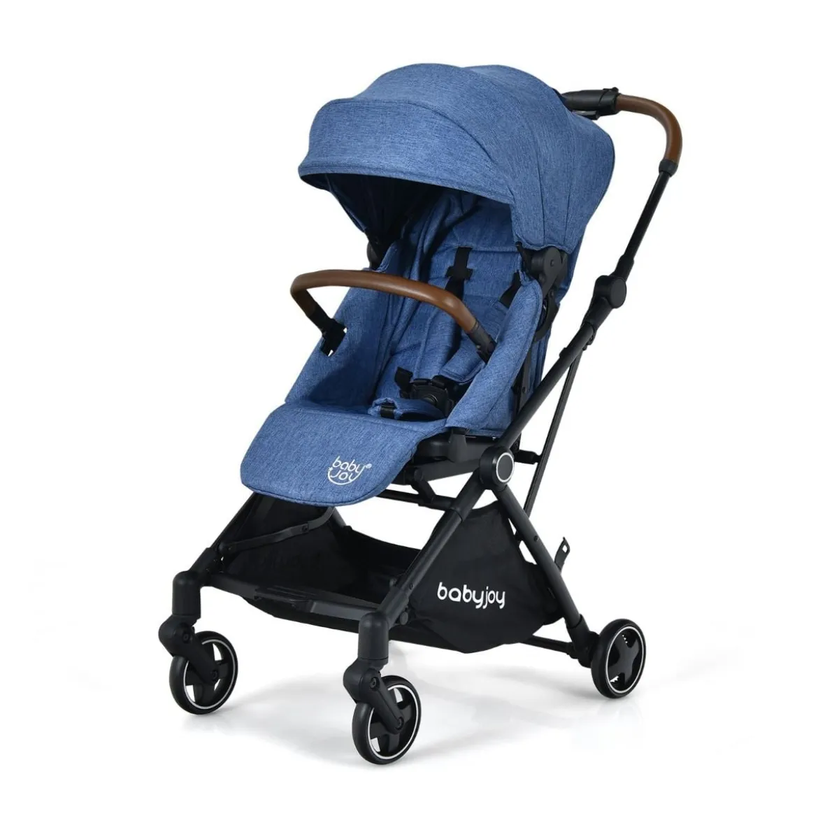 2 in 1 Kinderwagen mit verstellbarem Verdeck Klappbarer Kinderwagen 92 x 53,5 x 100 cm Blau