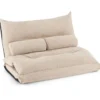 3 in 1 Klappbares Bodensofa mit Schlaffunktion & Verstellbarer Rückenlehne Beige