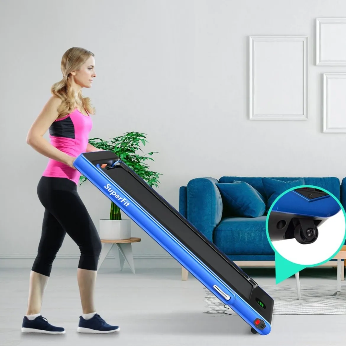 2 in 1 Klappbares Laufband 2,25 HP Tragbares Elektrisches Laufband