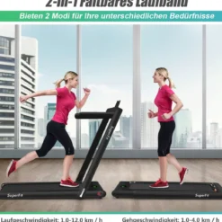 2 in 1 Klappbares Laufband 2,25 HP Tragbares Elektrisches Laufband