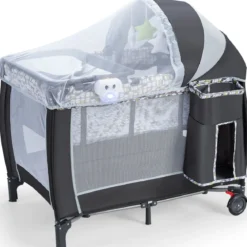 3 in 1 Klappbares Reisebett & Wickeltisch & Laufstall mit Abnehmbarem Moskitonetz