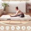 3 In 1 Klappbares Schlafsofa Chenille Mit 2 Kissen für Wohnzimmer Schlafzimmer Home Office Beige