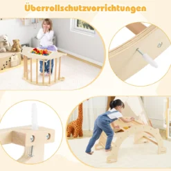 8 in 1 Kletterbogen mit Aufbewahrungsbox Klettergerüst zum Klettern Wippen Krabbeln 80 x 47 x 41 cm