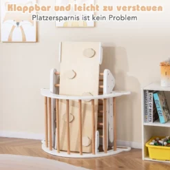4 in 1 Kletterdreieck mit Rutsche & Kletterbogen & Doppelseitige Rampe Klettergerüst Natur/Bunt/Mehrfärbig/Grau/Weiß